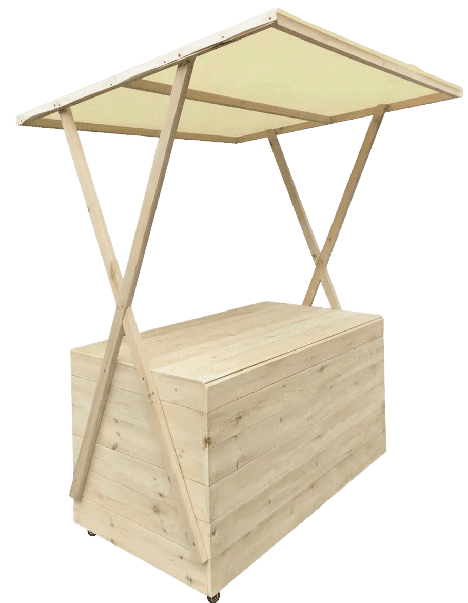 Wooden market booth stand